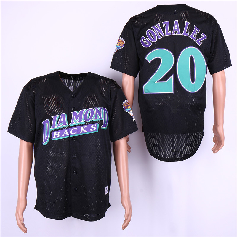 Men Arizona Diamondback #20 Gonzalez Black MLB Jerseys->new york islanders->NHL Jersey